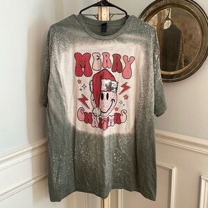 Golden soft tee, Merry Christmas, retro, bleached